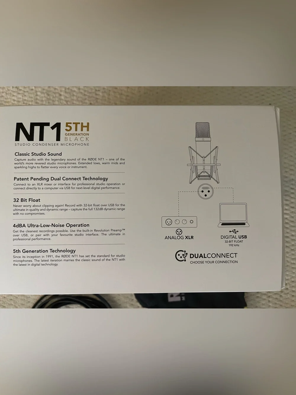 Rode NT1 5th Generation Condenser Microphone with SM6 Shockmount and Pop Filter